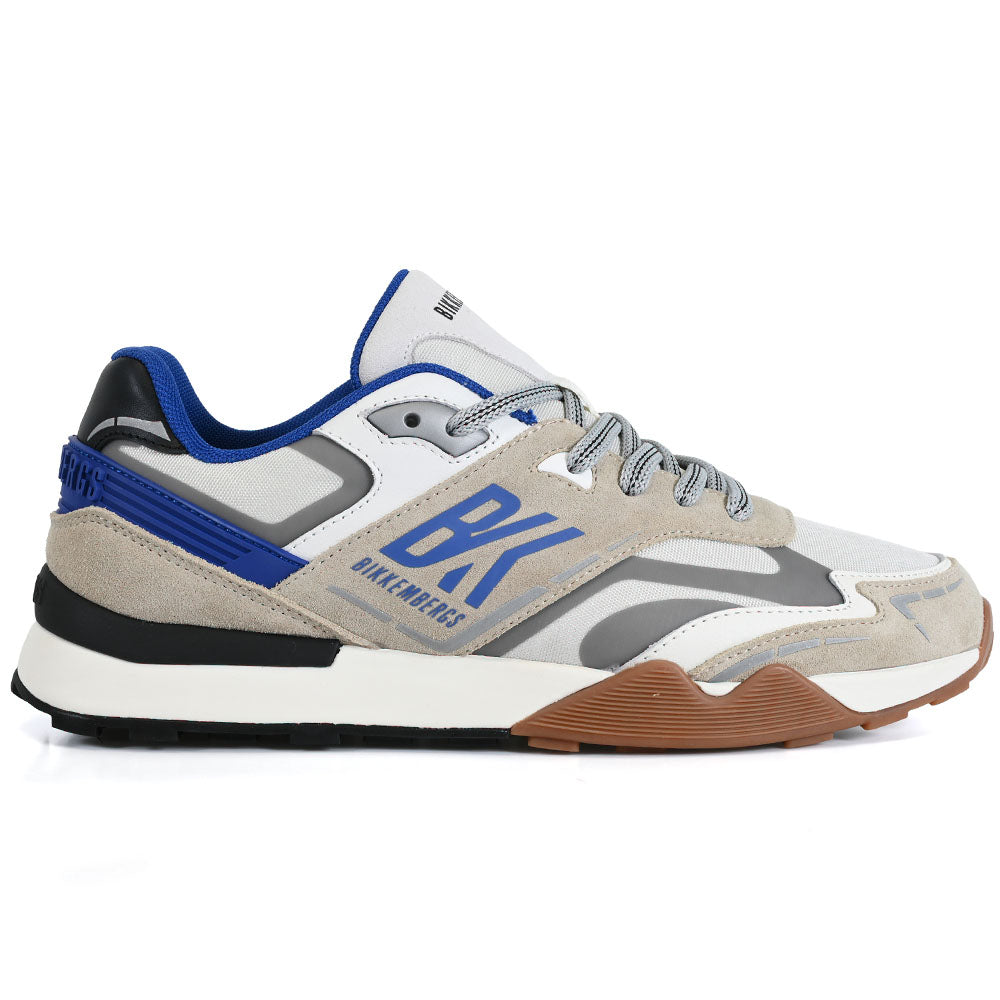 Bikkembergs Retro Suede / Leather / Fabric Sneaker Ivory / Blue