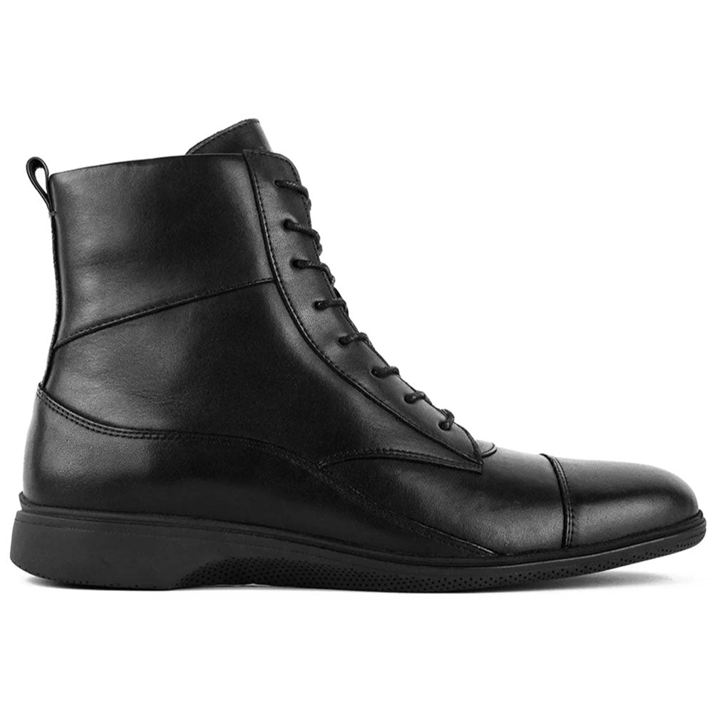 Paolo Shoes The Boot Leather Lace Up Obsidian