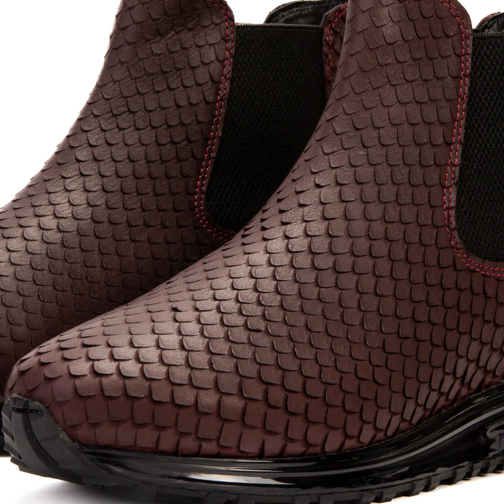 Vinci Leather The Panther Leather Chelsea Boot Burgundy