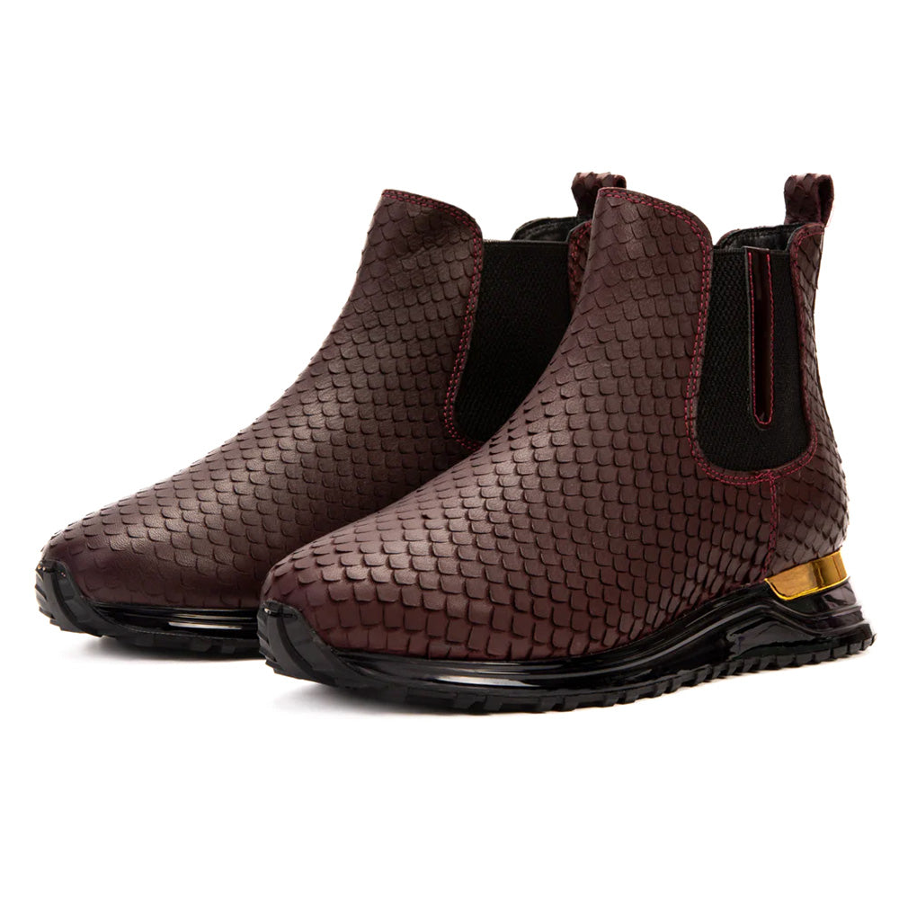 Vinci Leather The Panther Leather Chelsea Boot Burgundy