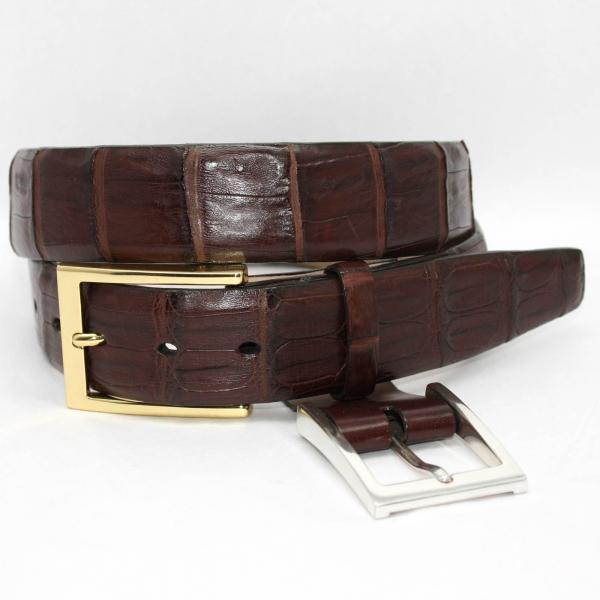 Torino Leather Burnished South American Caiman - Brown