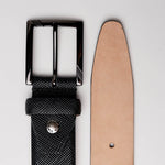 Calzoleria Toscana C1499 Saffiano Leather Belt Black