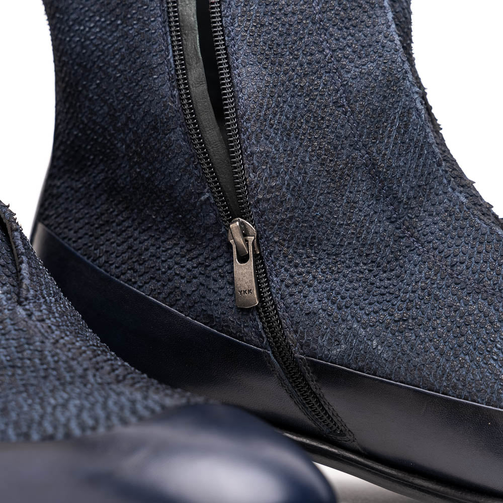 Corrente C202-3273 Python & Leather Boots Navy