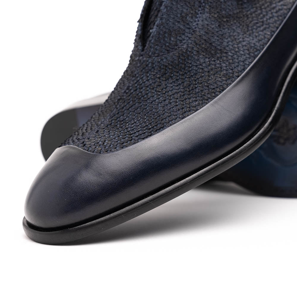 Corrente C202-3273 Python & Leather Boots Navy