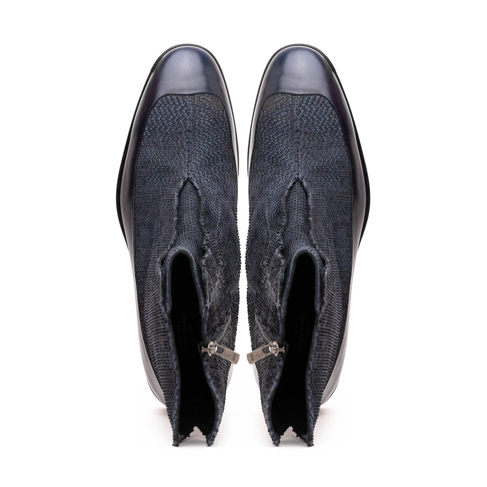 Corrente C202-3273 Python & Leather Boots Navy