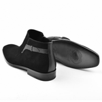 Corrente Suede Side Zipper Boots Black