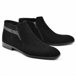 Corrente C2041-5361 Suede Side Zipper Boots Black