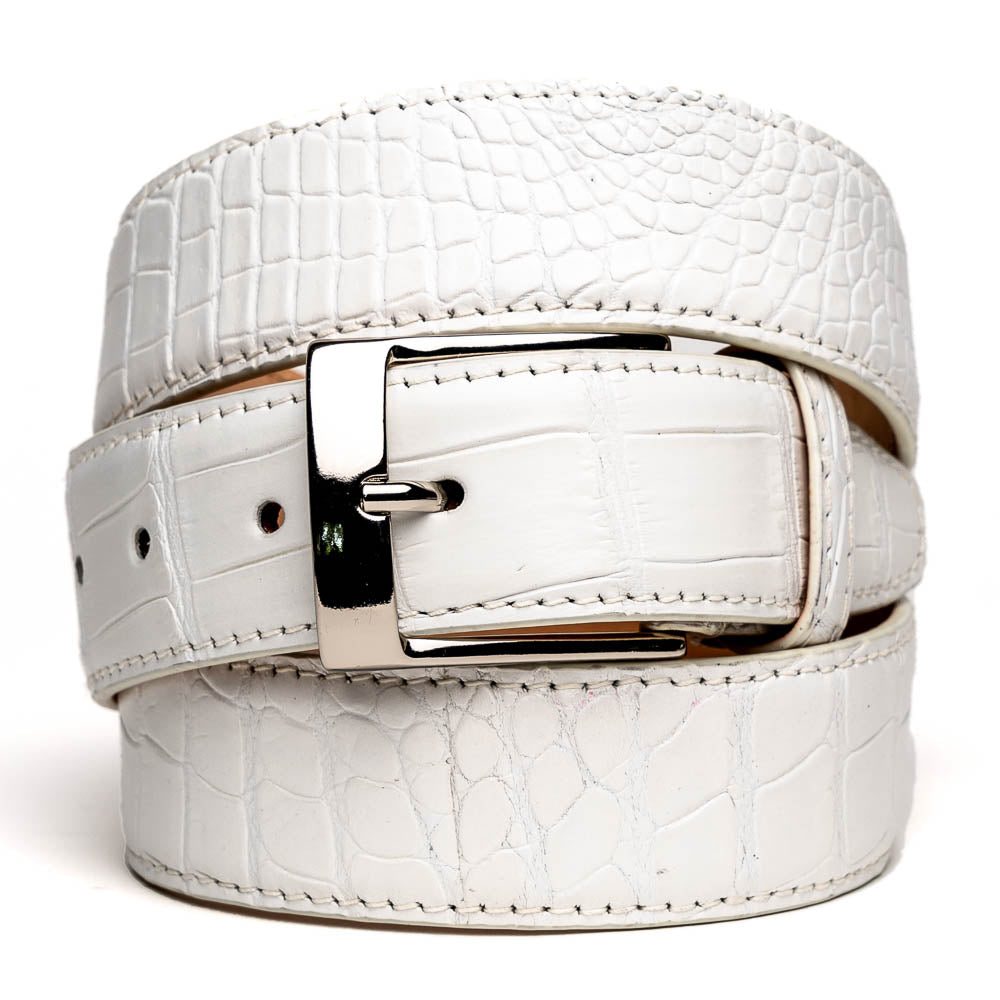 Calzoleria Toscana 7981 Nile Crocodile Belt White