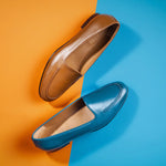 Superglamourous Capri Guanto Leather Loafers Avio
