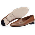Superglamourous Capri Guanto Leather Loafers Cognac