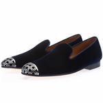 Superglamorous Carraway Velour Slippers Blue