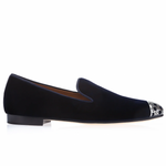 Superglamourous Carraway Velour Slippers Blue