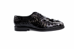 Belvedere Colombo Hornback Crocodile Shoes Black