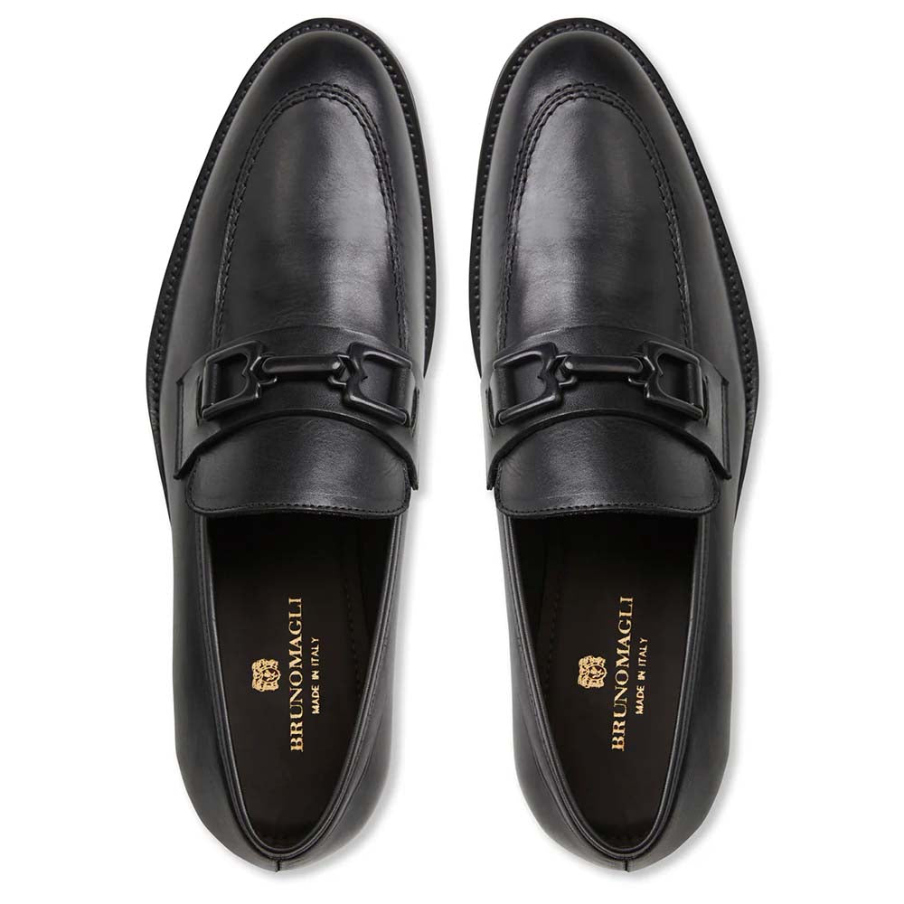 Bruno Magli Carrado Leather Slip On Bit Loafer Black