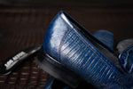 Los Altos Caiman & Lizard Bit Loafers Navy Blue