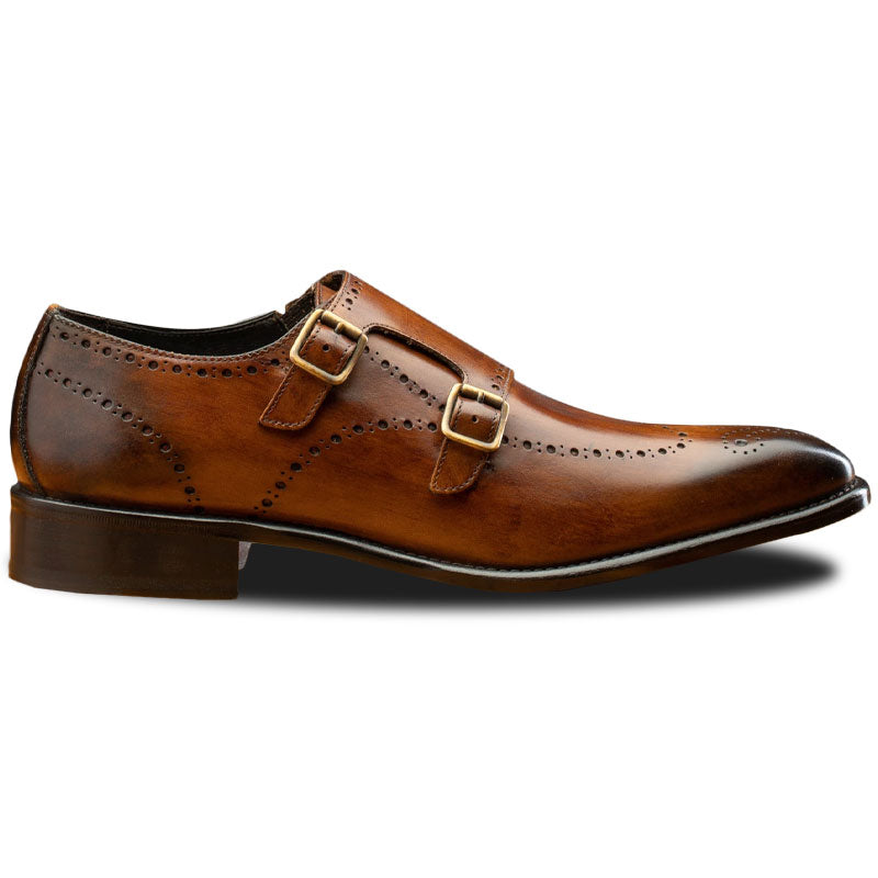 Calzoleria Toscana 8863 Double Monk Strap Shoes Chestnut