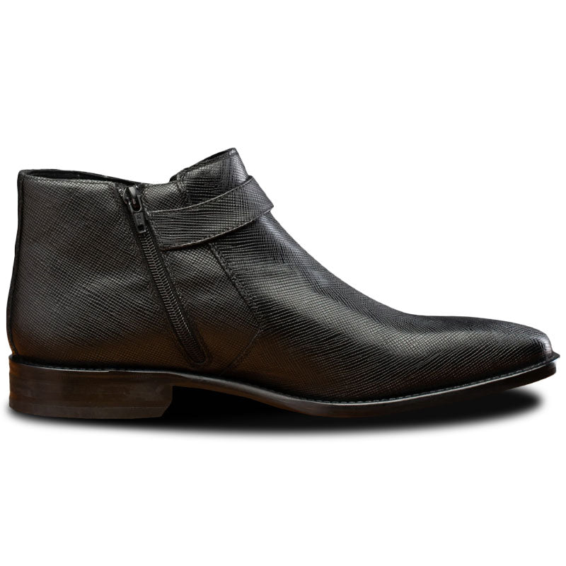 Calzoleria Toscana 1221 Saffiano Ankle Boots Black