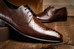 Calzoleria Toscana Z624 Python Shoes Brown