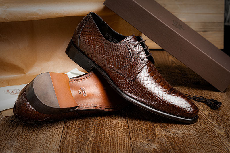 Calzoleria Toscana Z624 Python Shoes Brown