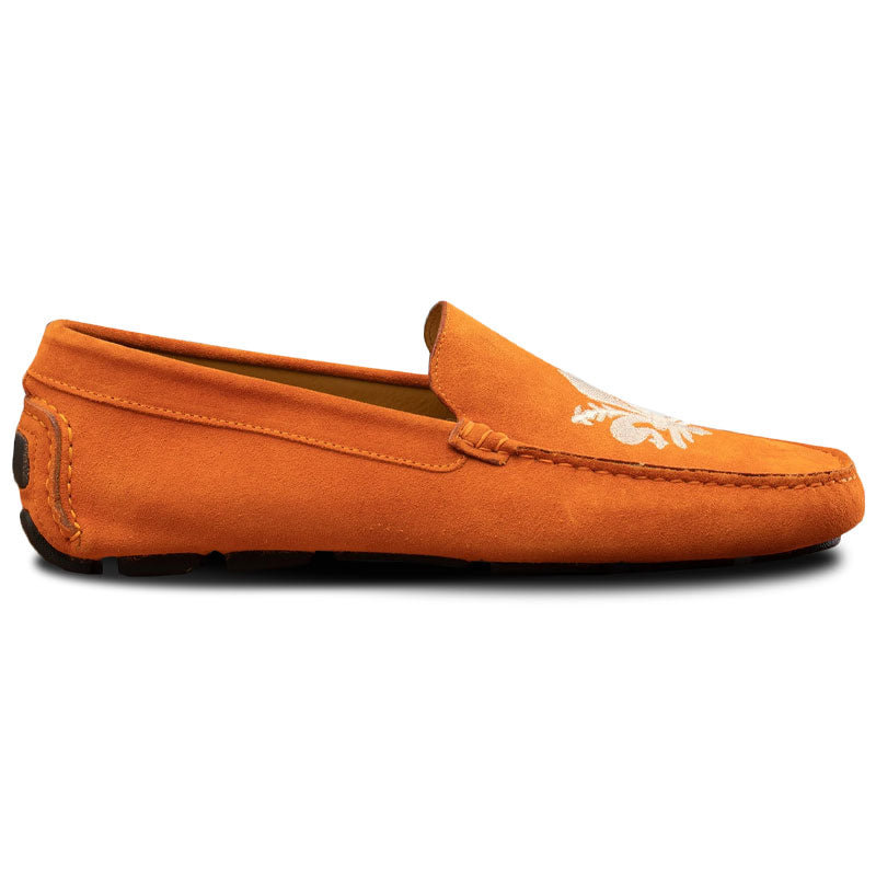 Calzoleria Toscana 5303 Venetian Suede Driving Loafers Papaya