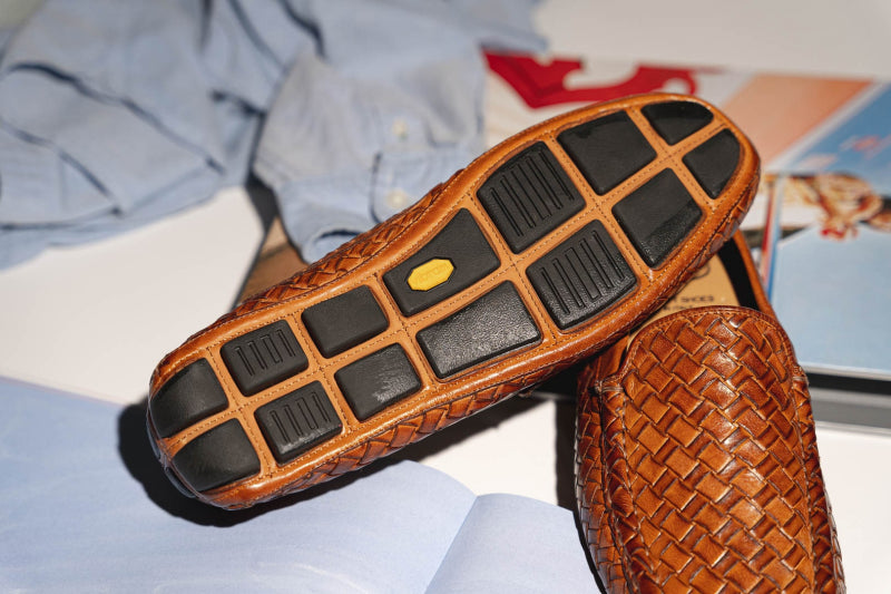 Calzoleria Toscana E945 Rendo Woven Drivers Brick