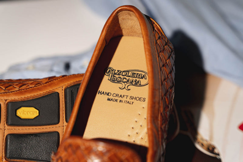 Calzoleria Toscana E945 Rendo Woven Drivers Brick