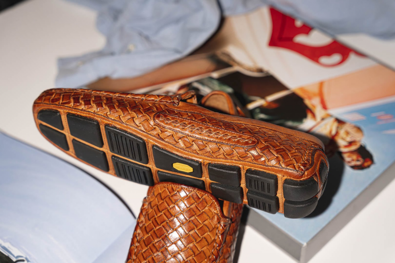 Calzoleria Toscana E945 Rendo Woven Drivers Brick