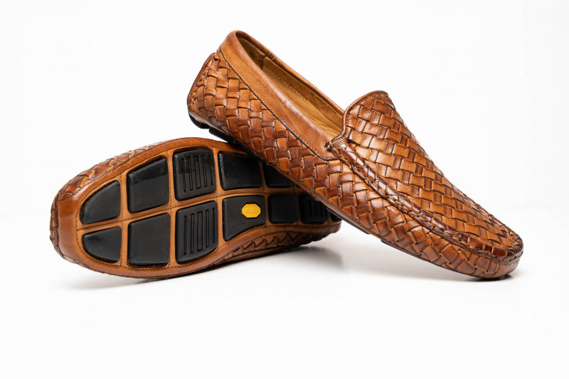 Calzoleria Toscana E945 Rendo Woven Drivers Brick