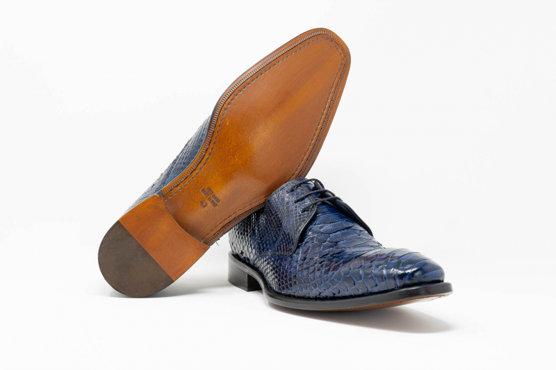 Calzoleria Toscana Z624 Python Shoes Navy