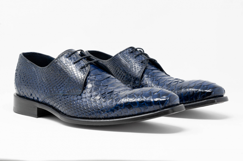 Calzoleria Toscana Z624 Python Shoes Navy