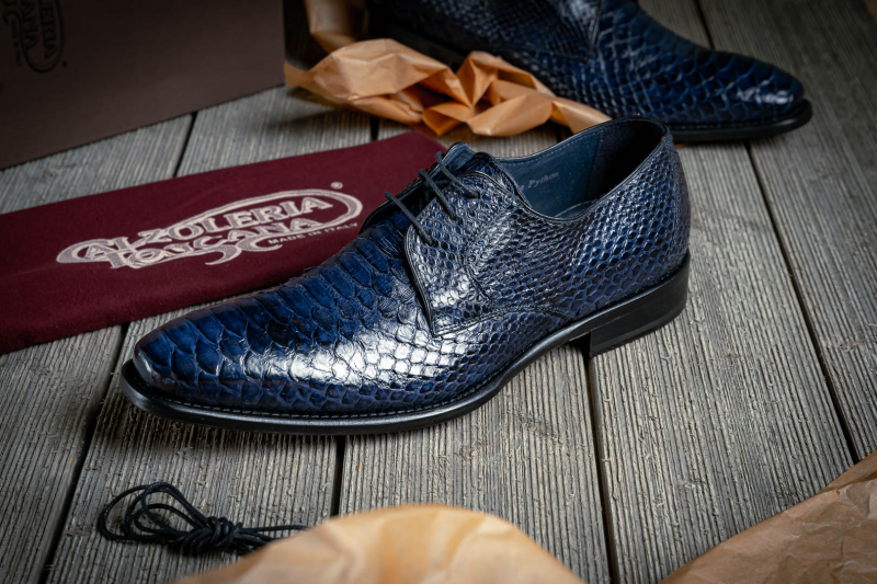 Calzoleria Toscana Z624 Python Shoes Navy