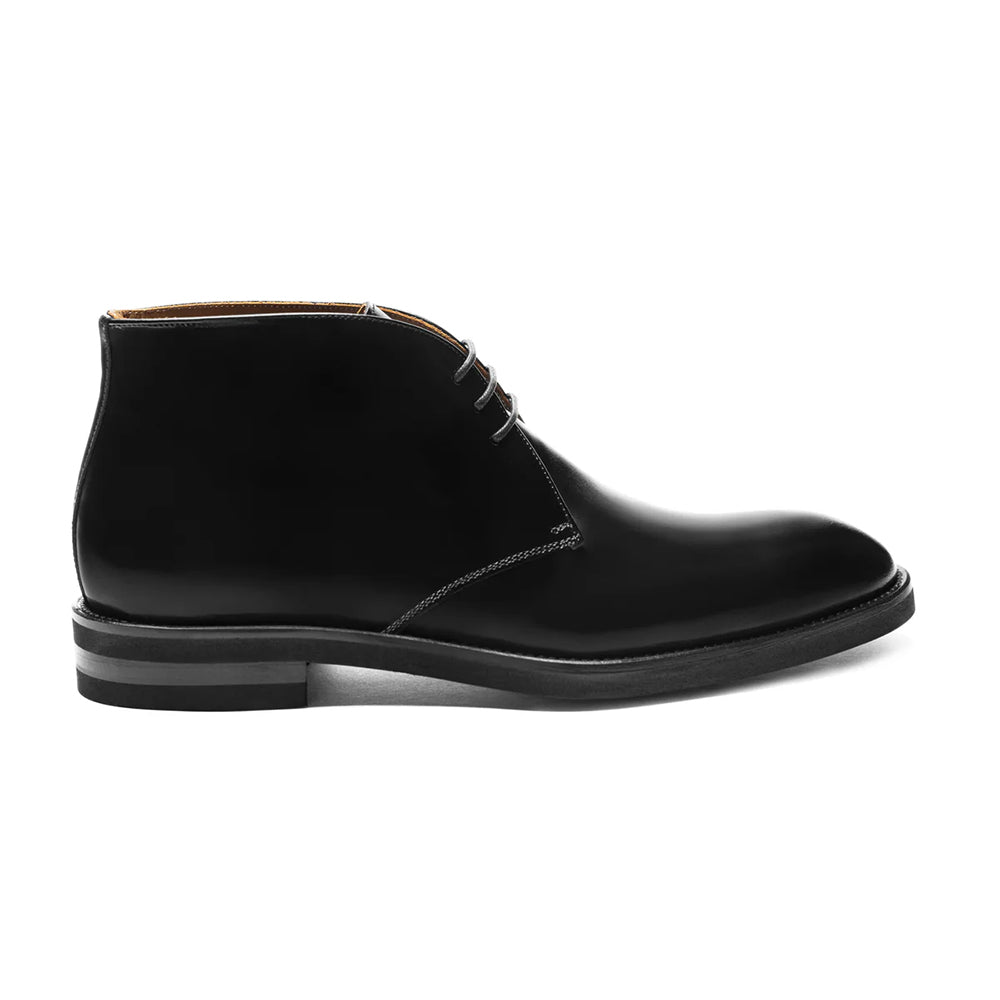 Bruno Magli Claudio Leather Chukka Boots Black | MensDesignerShoe.com
