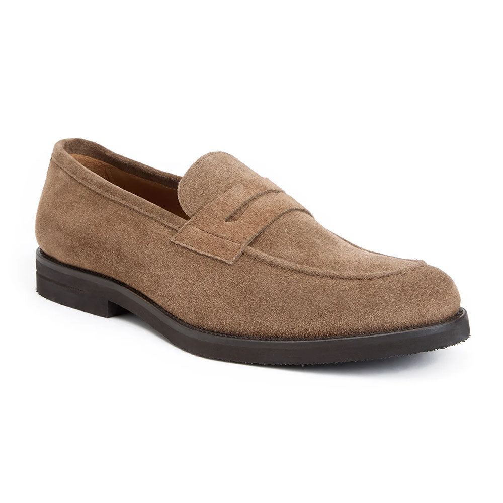 Bruno Magli Delfino Italian Suede Penny Loafer Taupe