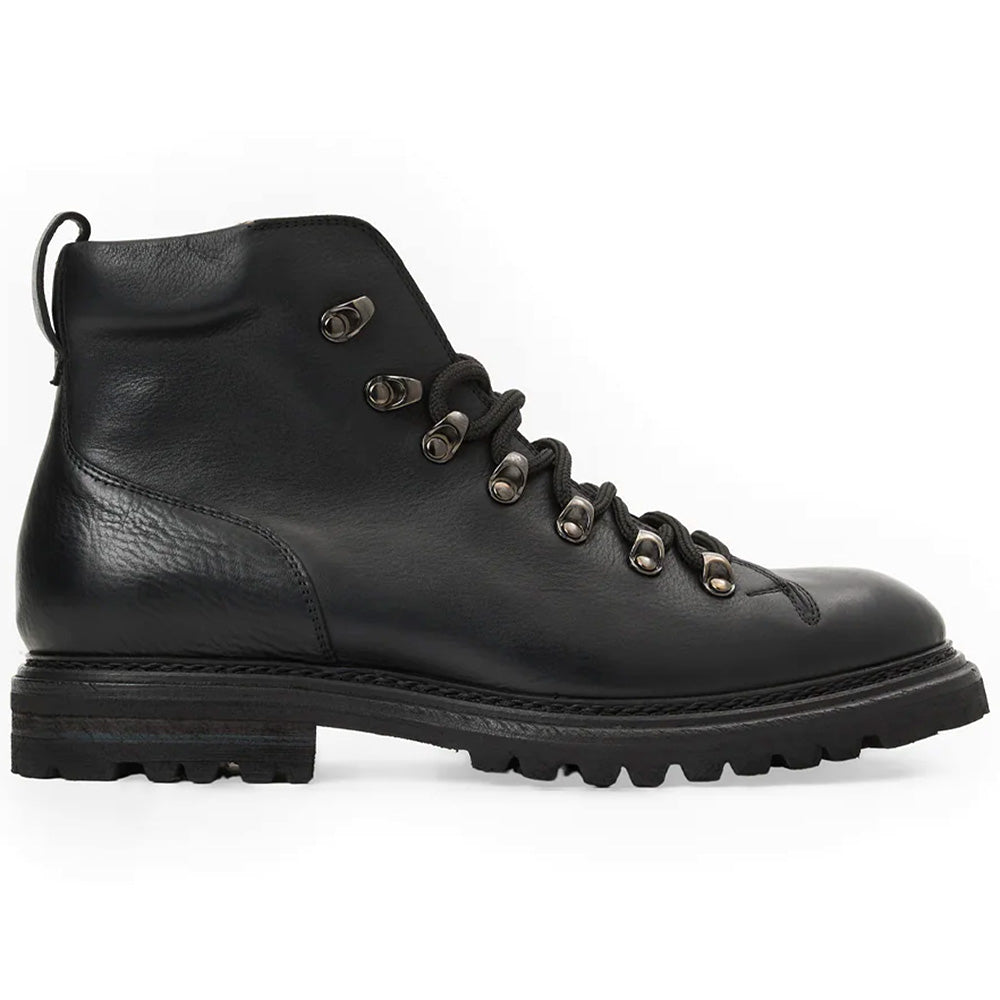 Aquatalia Denali Tumbled Leather Hiker Boot Black