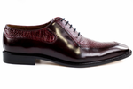 Belvedere Dino Ostrich & Calfskin Shoes Antique Red