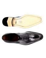 Belvedere Dino Ostrich & Calfskin Shoes Black