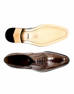 Belvedere Dino Ostrich & Calfskin Shoes Antique Camel/Almond