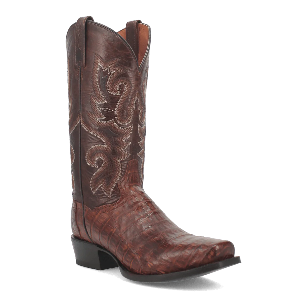 Dan Post Bayou Caiman Crocodile Square Toe Cowboy Boot Brass (DP3074)