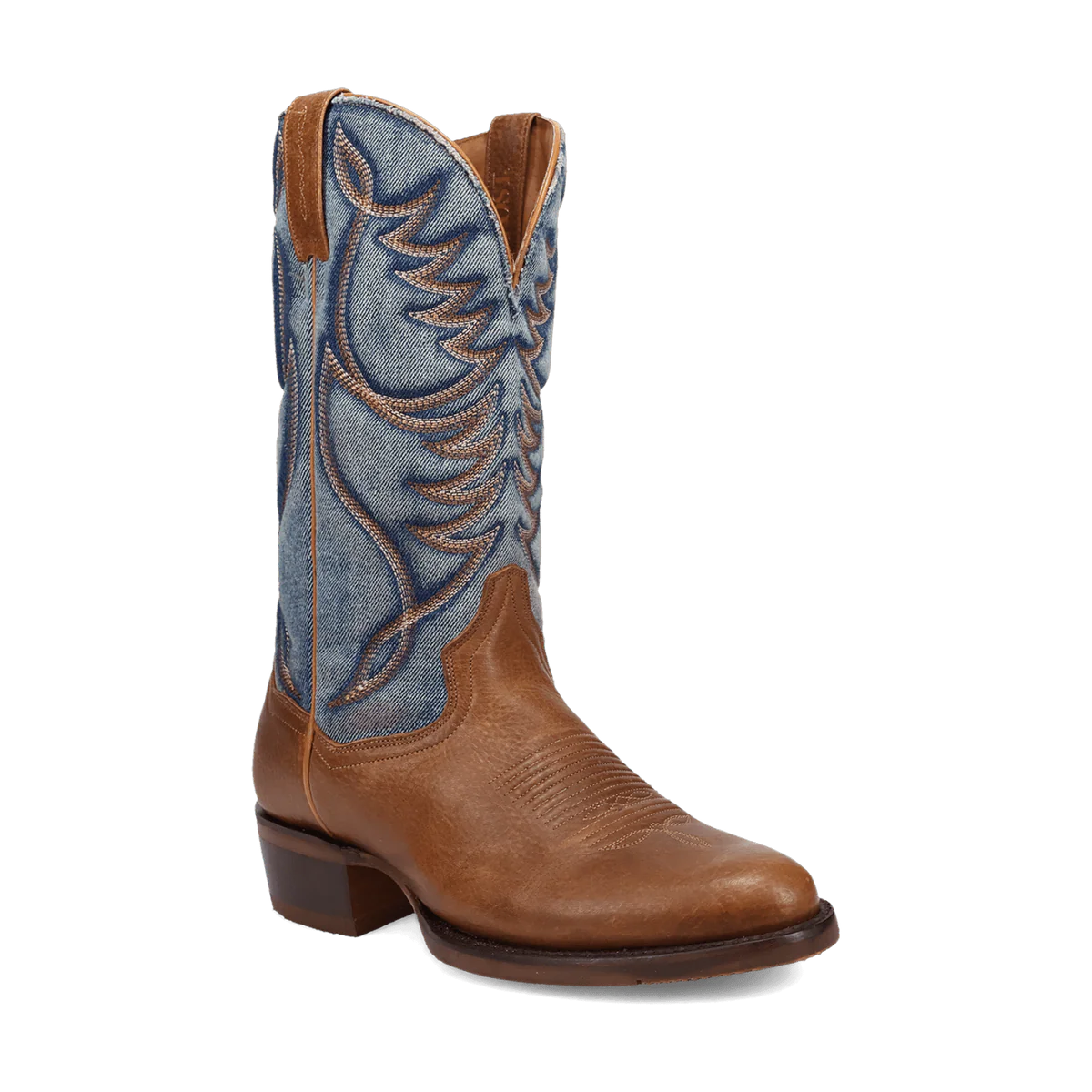 Dan Post Bullock Leather Round Toe Cowboy Boot Tan (DP3315)