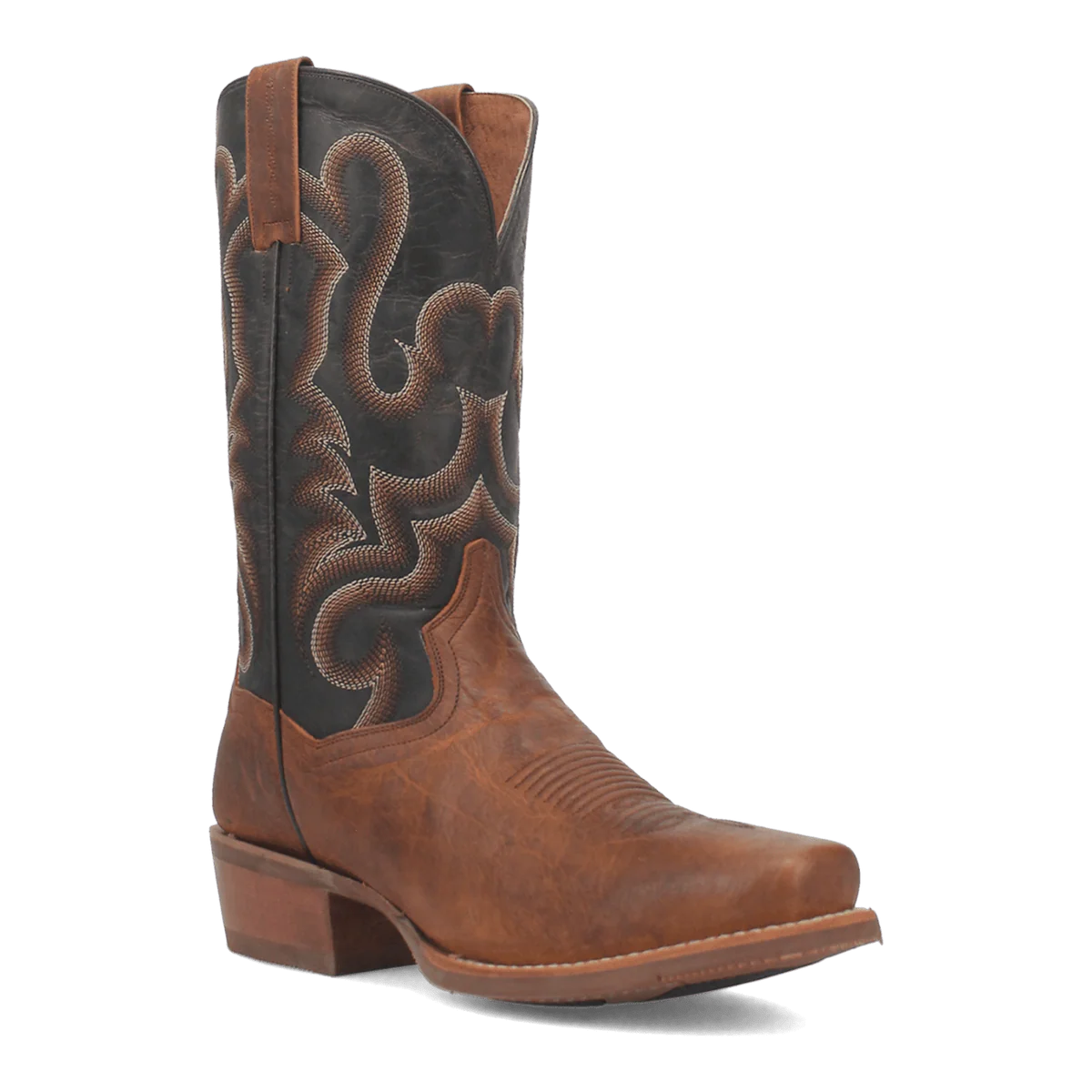 Dan Post Richland Bison Leather Square Toe Cowboy Boot Saddle (DP3393)