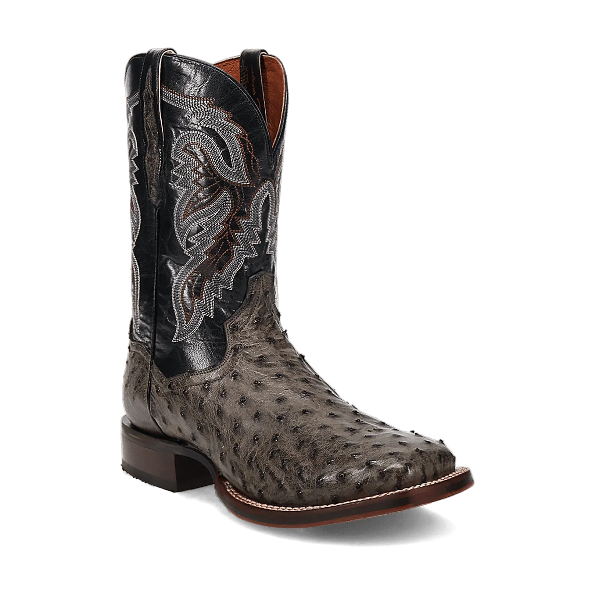 Dan Post Alamosa Full Quill Ostrich Square Toe Cowboy Boot Grey (DP5013)