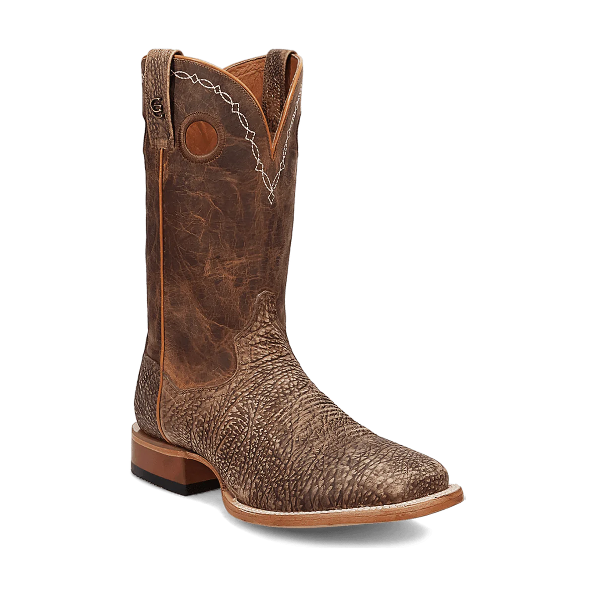 Dan Post Murray Bison Leather Square Toe Cowboy Boot Brown (DP5036)
