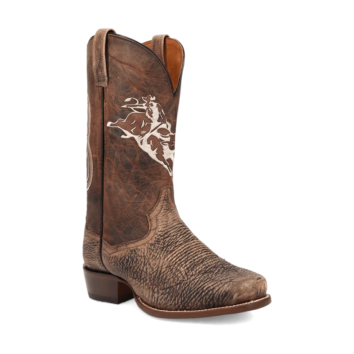 Dan Post The Dirt Show Bison Leather Square Toe Cowboy Boot Brown (DP5037)