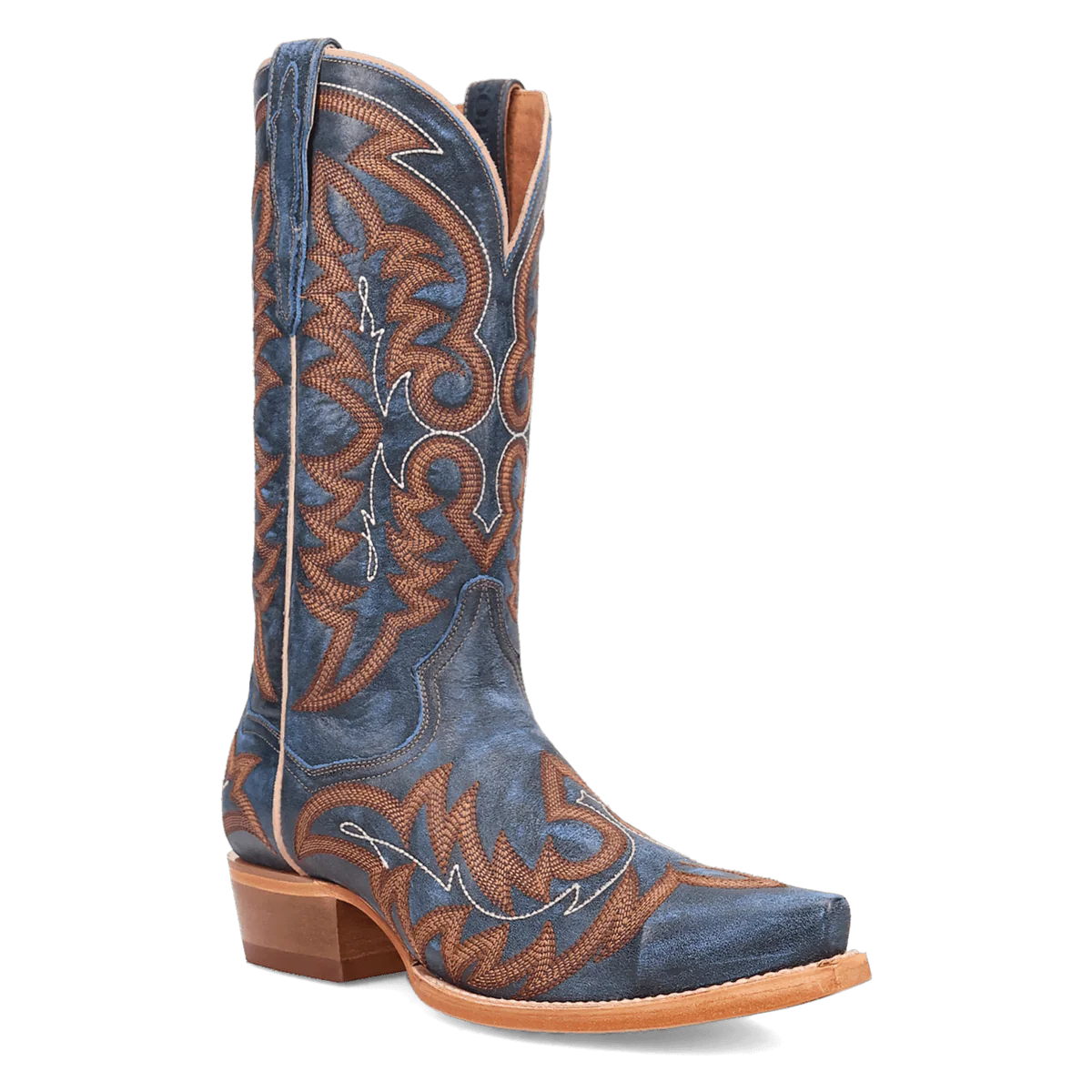 Dan Post Triton Leather Snip Toe Cowboy Boot Blue (DP7032)