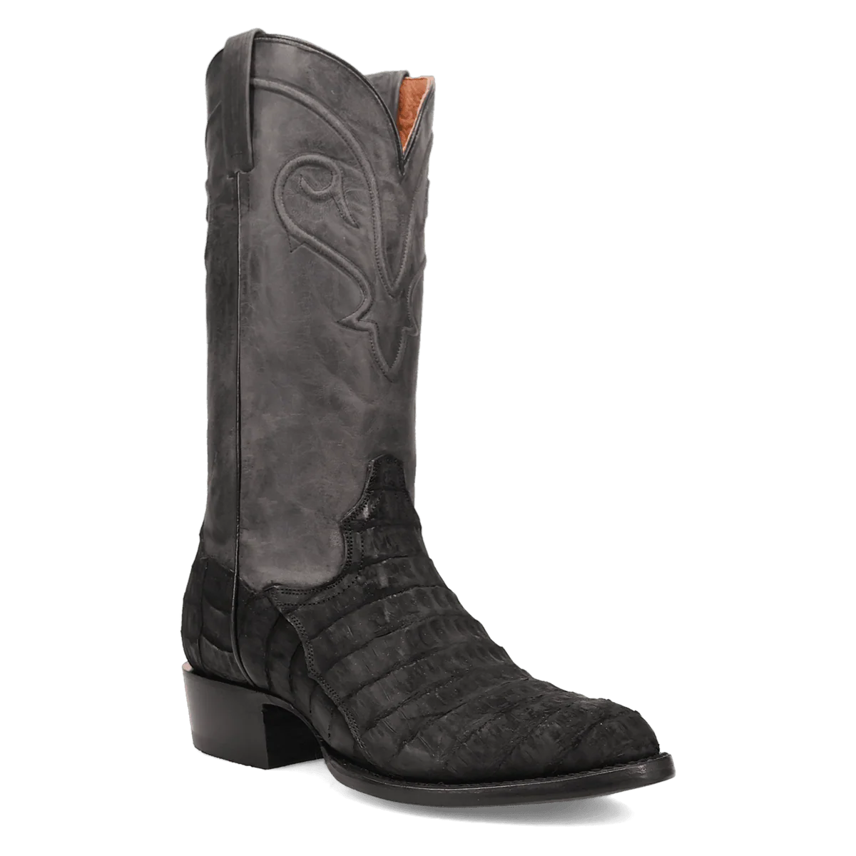 Dan Post Makara Caiman Crocodile Round Toe Cowboy Boot Black (DP7037)