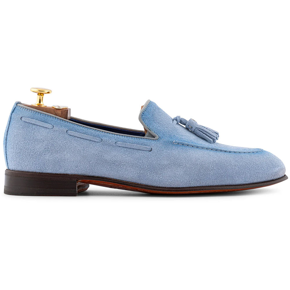 Harris Firenze 1913 Suede Tassel Moccasin Celeste