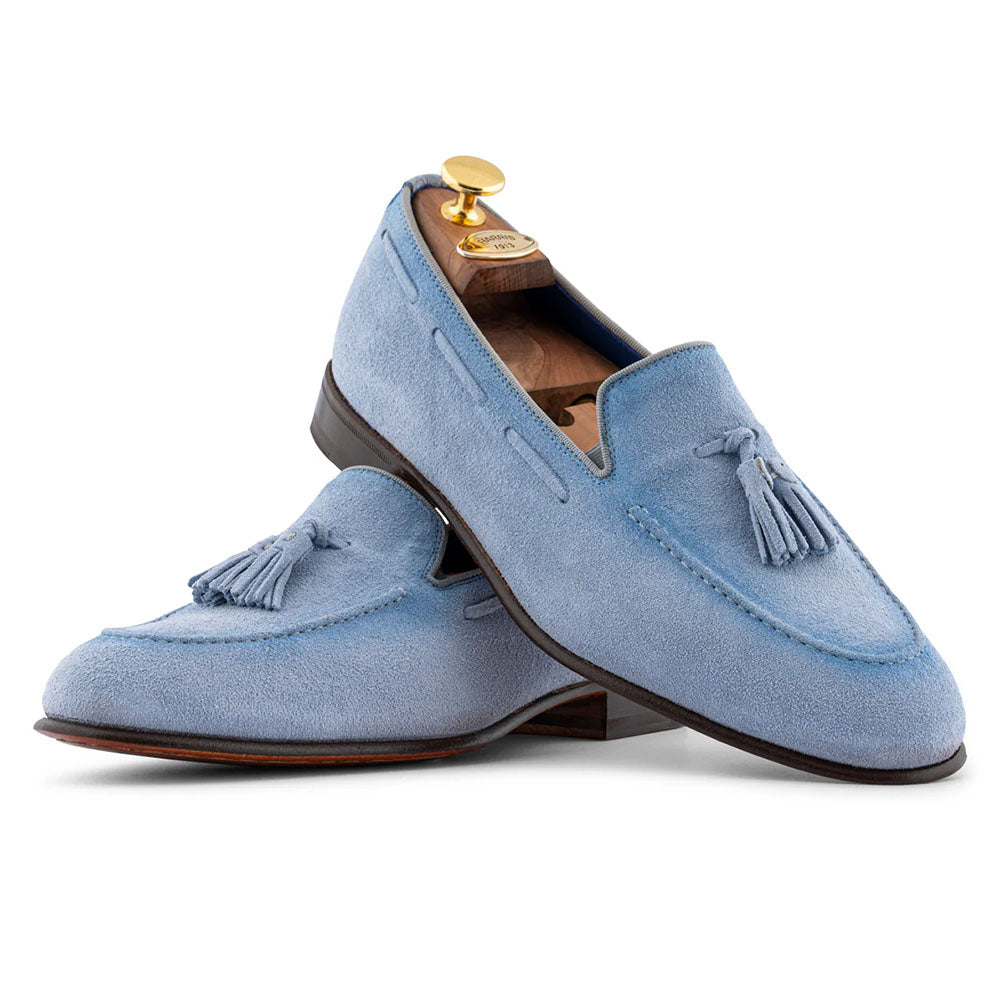 Harris Firenze 1913 Suede Tassel Moccasin Celeste