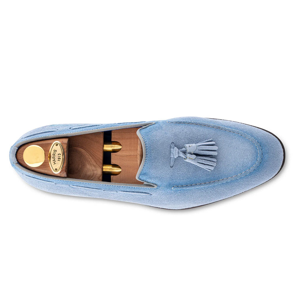 Harris Firenze 1913 Suede Tassel Moccasin Celeste
