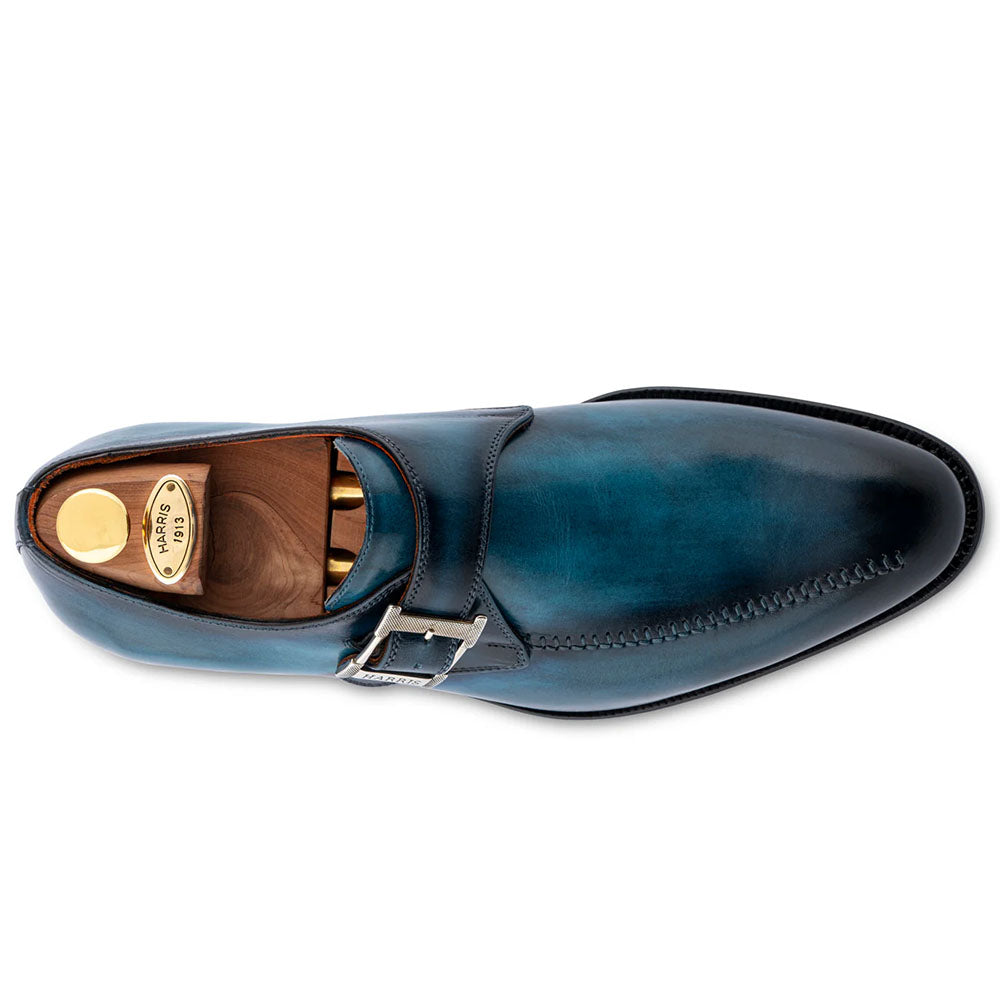 Harris Firenze 1913 Single Buckle Leather Shoes Sky Blue