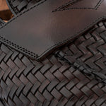 Harris Firenze 1913 Hand Painted Woven Leather Moccasin Brown